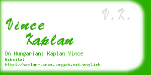 vince kaplan business card